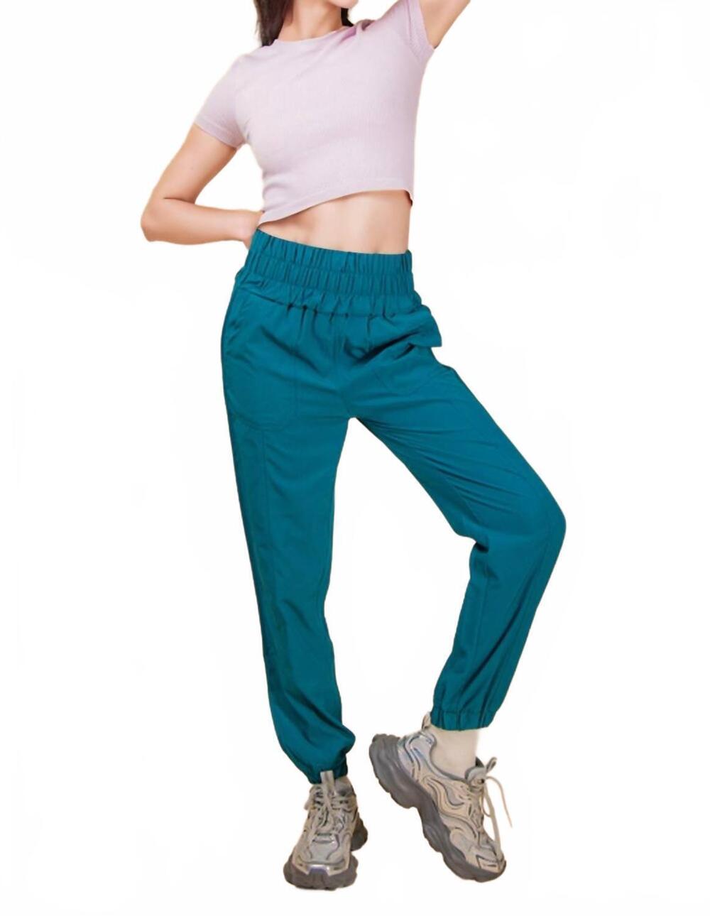 NEW NEW IN high waisted jogger in teal
